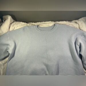 Light Blue Waffle Knit Sweater